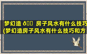 梦幻造 🐠 房子风水有什么技巧(梦幻造房子风水有什么技巧和方法)